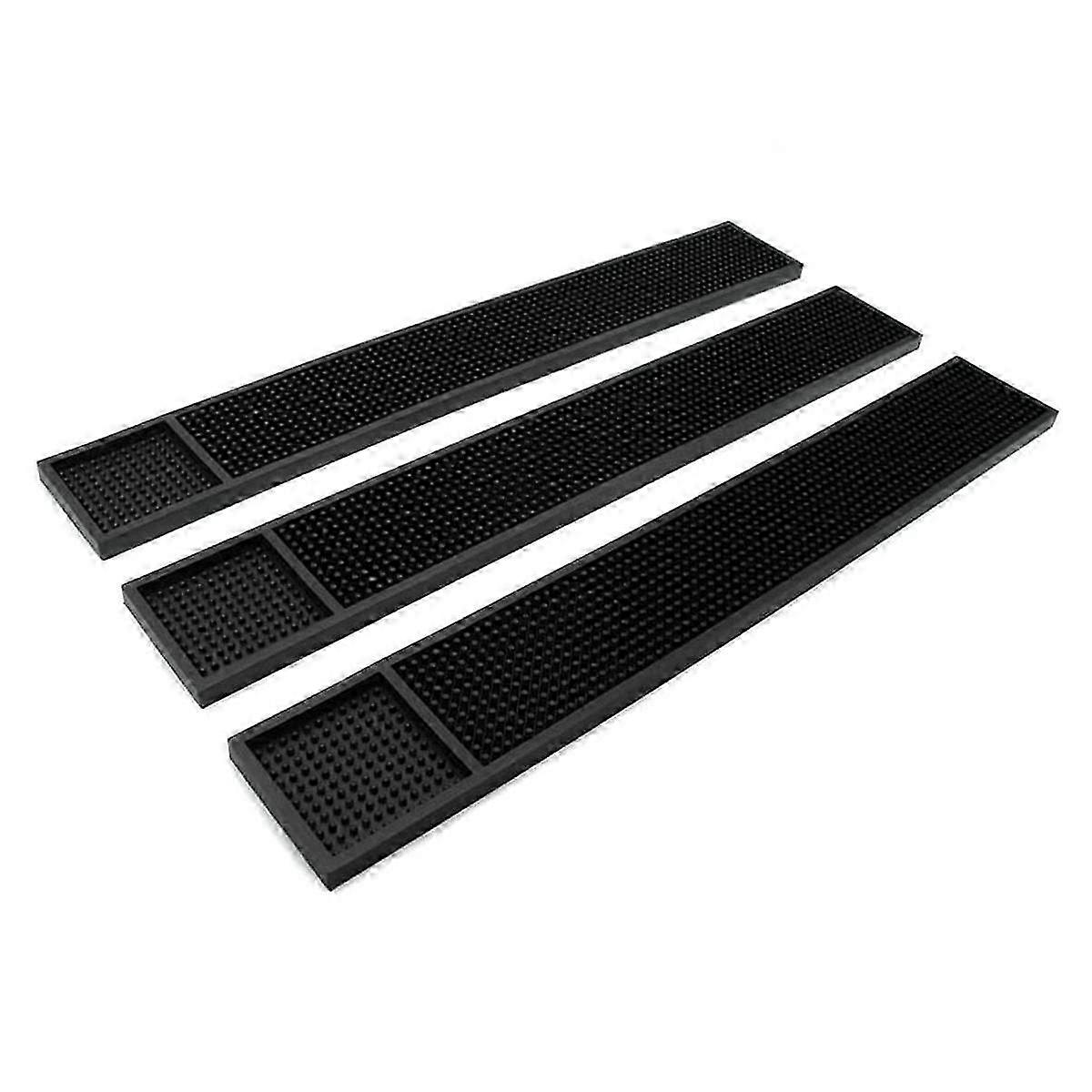 3Pcs Rubber Non-Slip Bar Mat Set, Spill-Proof Countertop Durable Service Mats for Home Bar Counter