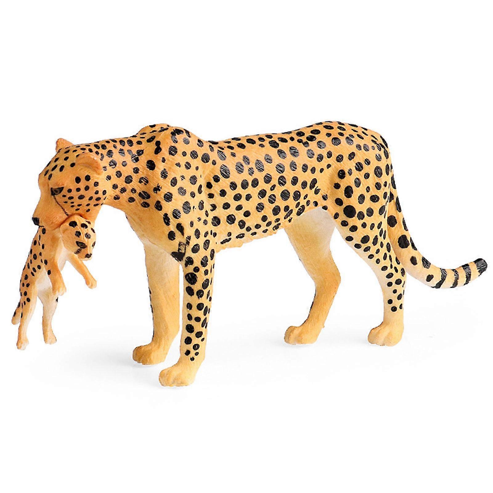 Realistic Cheetah with Baby Model for Science Exhibits and Classrooms African Animal Model for Display and Collection