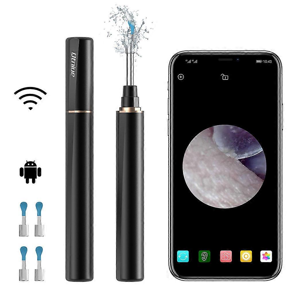 for Smart Visual Ear Sticks Endoscope High Precision Earpick Explore Micro-World with Electronic Devices 360° Bright Ang Black