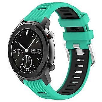 Voor Amazfit GTS 20 mm Kruistextuur Twee Kleuren Siliconen Stalen Gesp Horlogeband