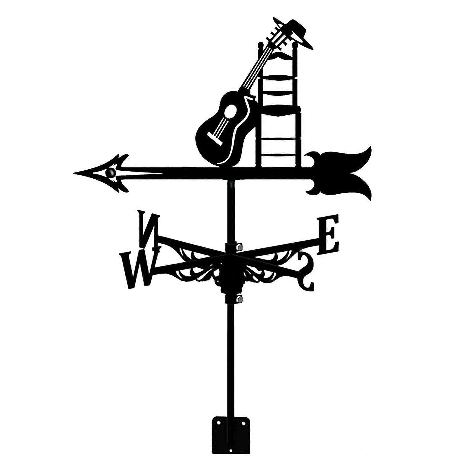 Weather vane with animal ornament Weather vane metal wind vane measuring tool garden yard easy to use wind direction indicator