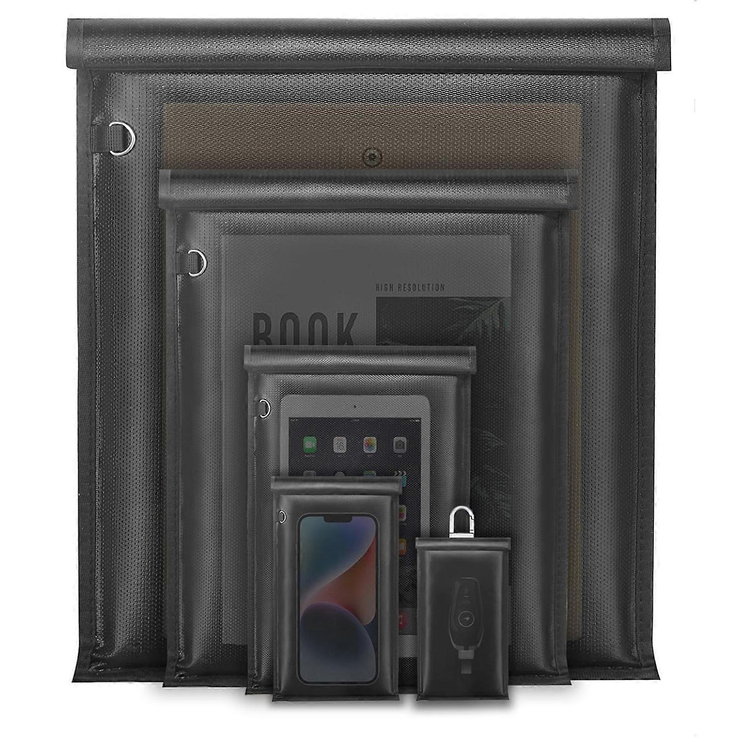 New cross-border hot selling RFID fireproof shielding bag car shielding key bag mobile phone signal shielding bag waterproof 5 piece suit