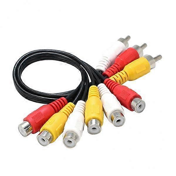 2-4pack 3 RCA Erkek Jak - 6 RCA Dişi Fiş Splitter Ses Video AV Adaptörü