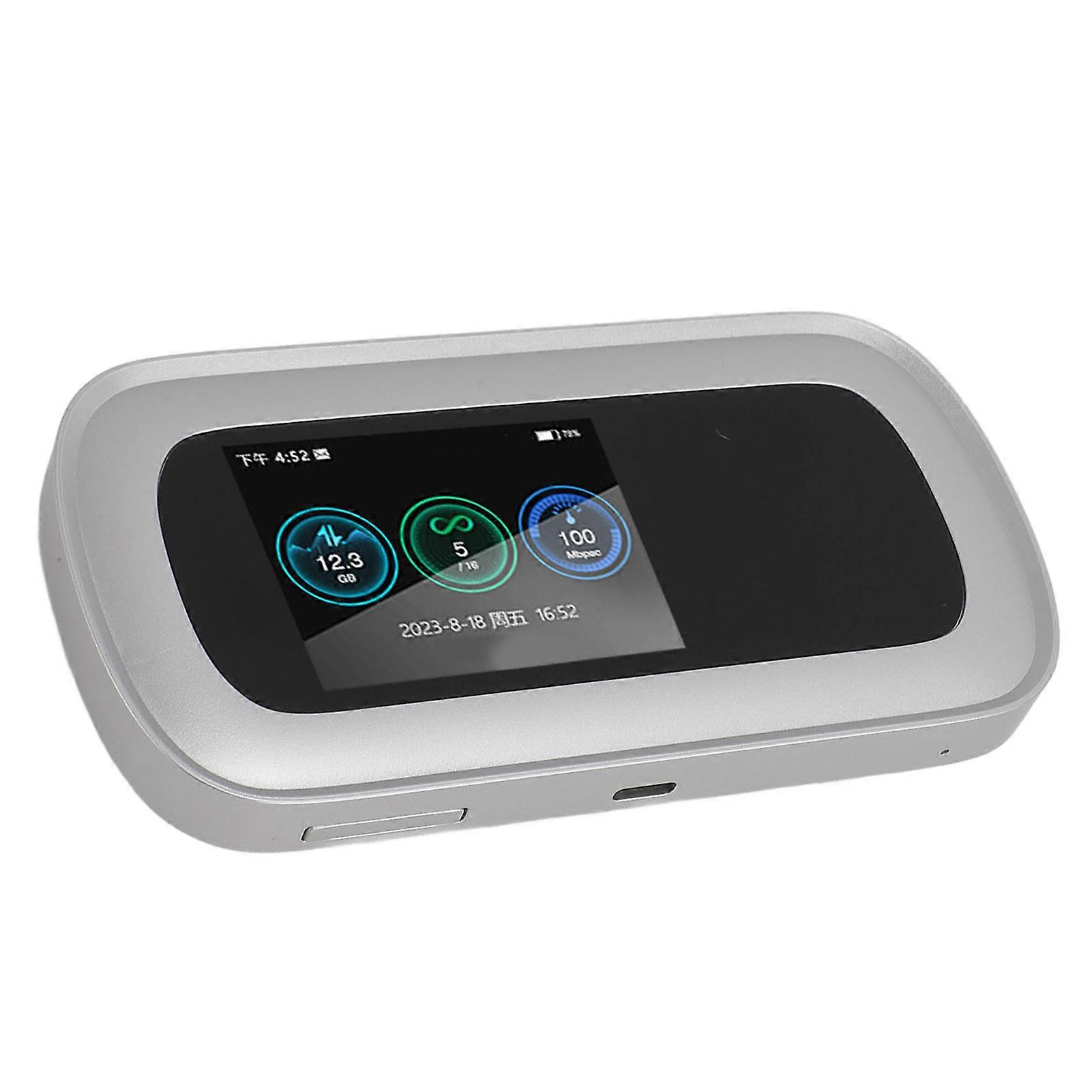 5G WiFi Mobile Hotspot Power Bank 2.5 Inch Color Screen Octa Core CPU WiFi6 5G 4G LTE 16 Users Travel WiFi Router with SIM Card Slot for Android 11 