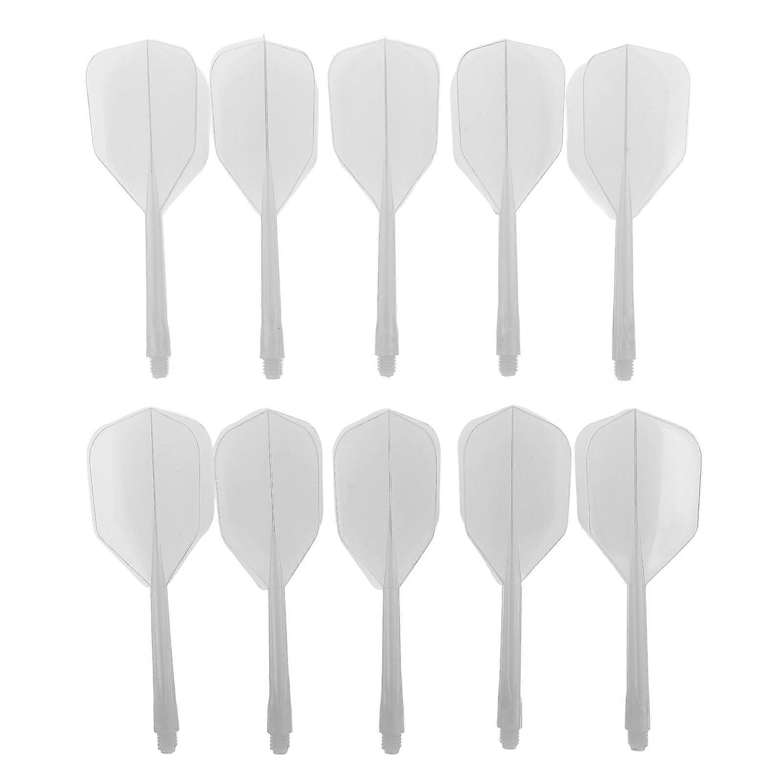 10pcs 2BA Integrated Dart Flights Langlebiges bruchfestes Design Stabiler Flug Weiß Leichtes Material Easy Fi