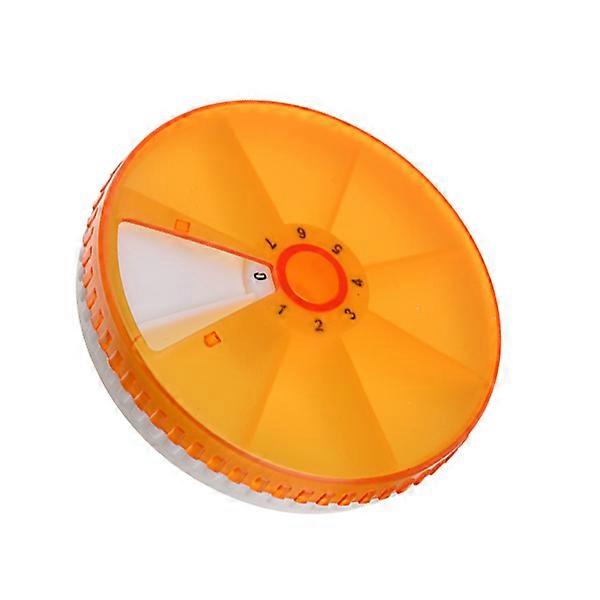 Circular Rotating Pill Case Tablet Container (Orange)