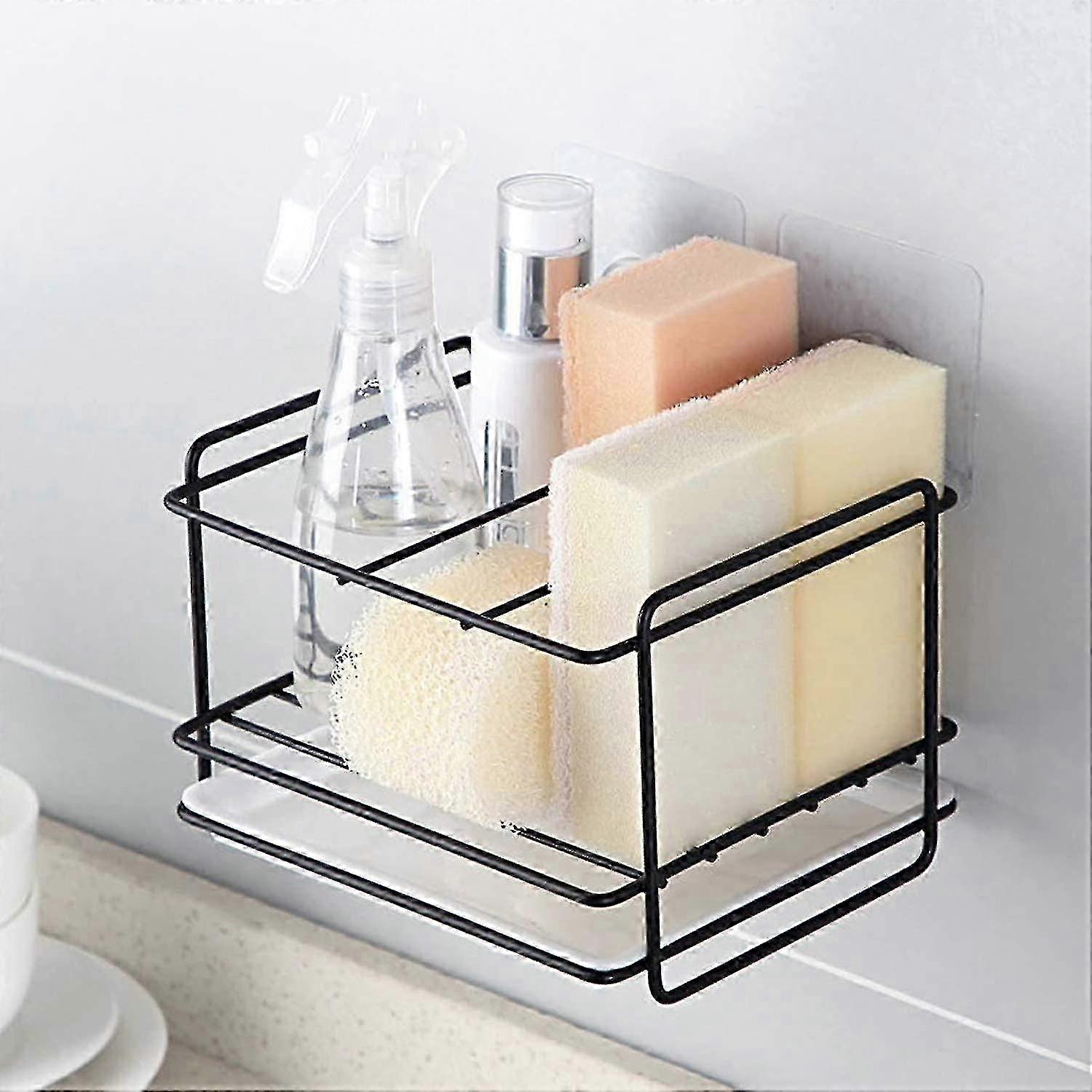 2024 Sink Sponge Rack Bathroom Sink Storage Rack Black
