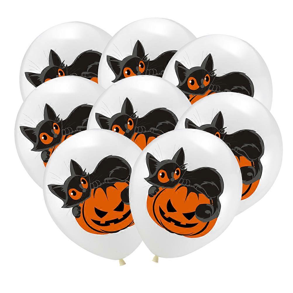 Cat Pattern Latex Balloons Halloween Party Supplies Festive Atmosphere Creation 20Pcs