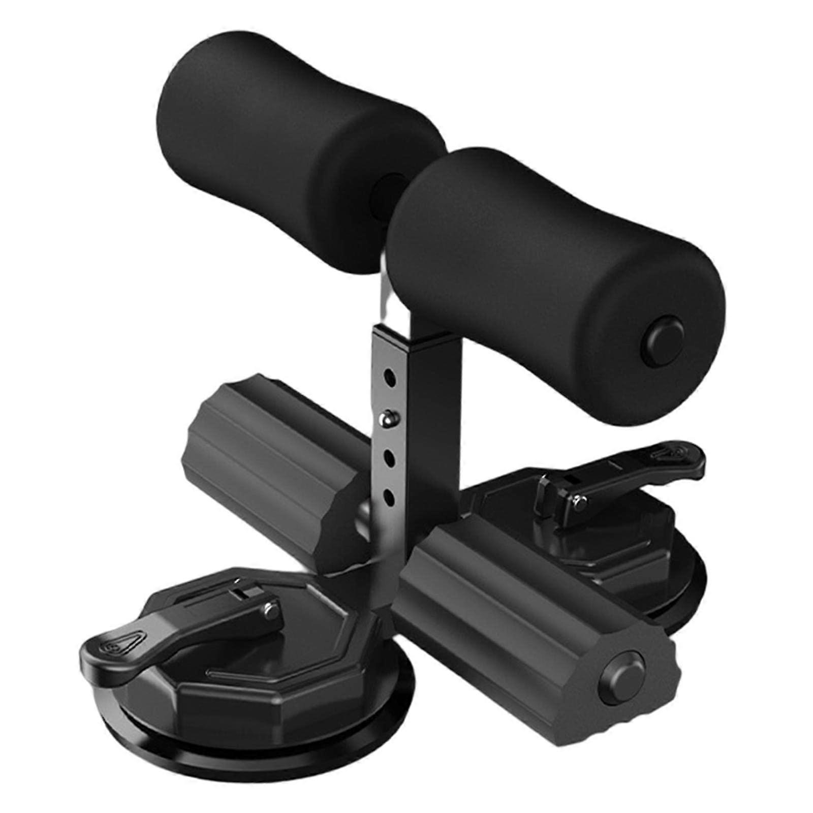 Sit Up Bar with Suction Cup, Height Adjustable, Soft Support Bar Black