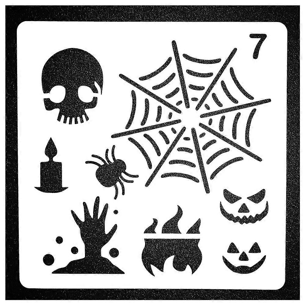 Craft Stencils Plastic Halloween Drawing Templates For Diy Craft Projects 13 X 13 X 0.2Cm 8Pcs
