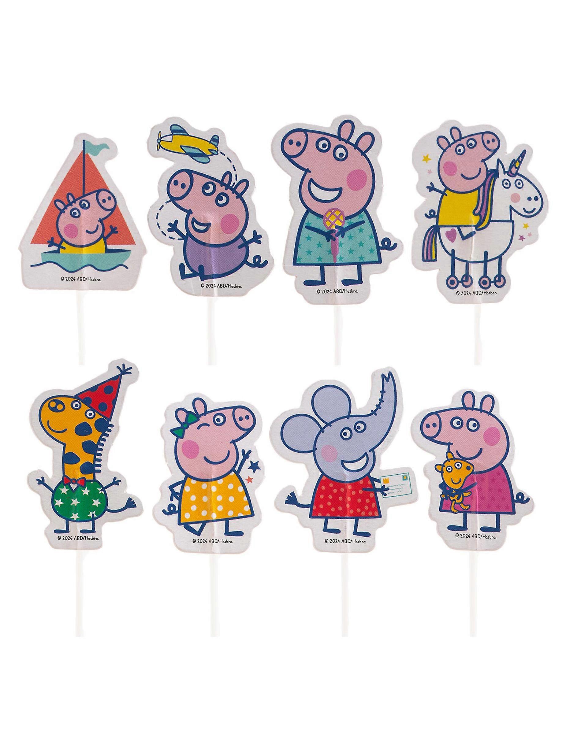 16 Peppa pig paper cake toppers