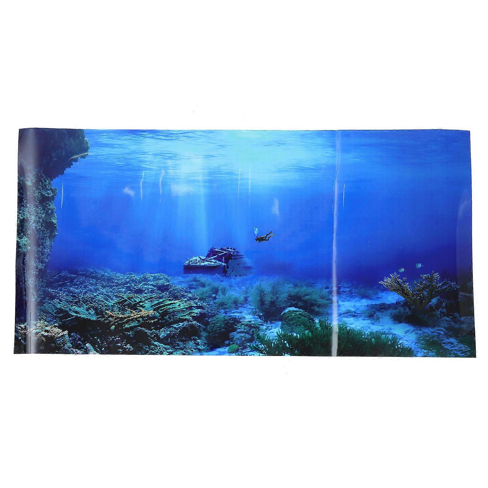 Fish Tank Accessory Ornament Aquarium Poster Background Multi 76X46X0.1CM Decorative 1Pack