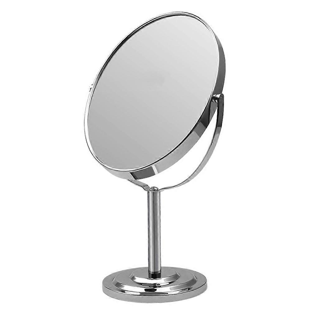 Small Makeup Mirror Oval Cosmetic Mirror Double Sided Tabletop Mirror for Bathroom Silver 25x20cm Magnifying 1Set