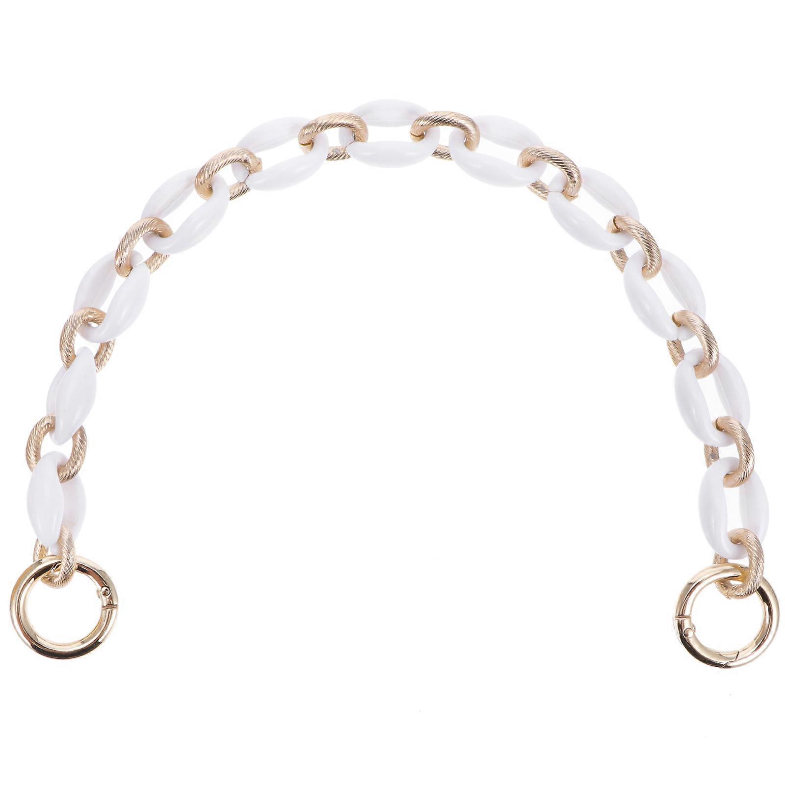 Alloy Tote Bag Chain Handle Decoration, DIY Purse Accessories for Handbags, White