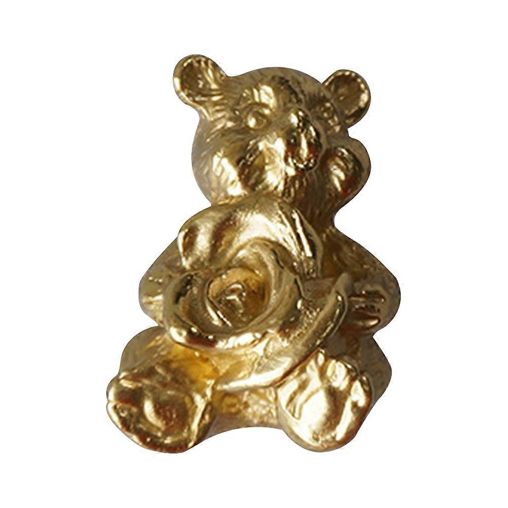 Copper Drawer Handle Furniture Cabinet Handle Durable Bear Pull Knob Decor Pear Flower Shape 1Pcs