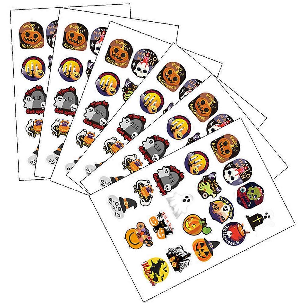 It sounds like you're describing a product listing for **Halloween themed self adhesive stickers**. Here's a refined and professional version of the
