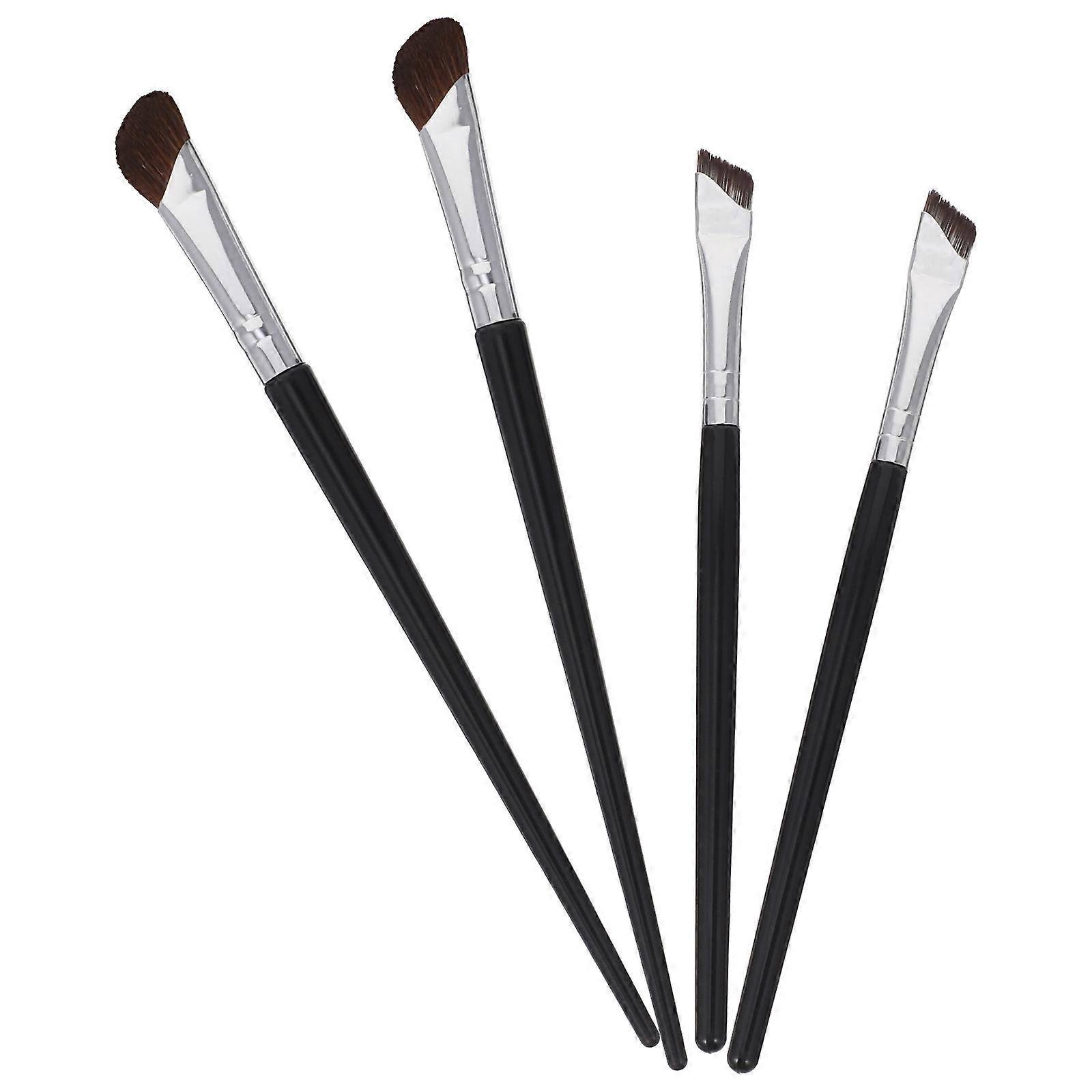 4 Piece Eye Makeup Brush Set – Angled Eyeliner & Brow Brushes for Precision Shadow & Contour Application, Soft Bristles for Comfort