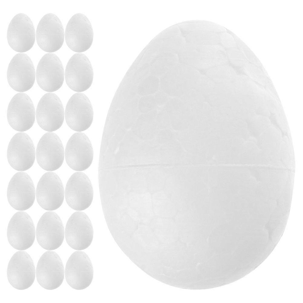 White Foam Eggs For Easter Diy Projects And Creative Activities 60Pcs 6.00X4.30X4.30cm