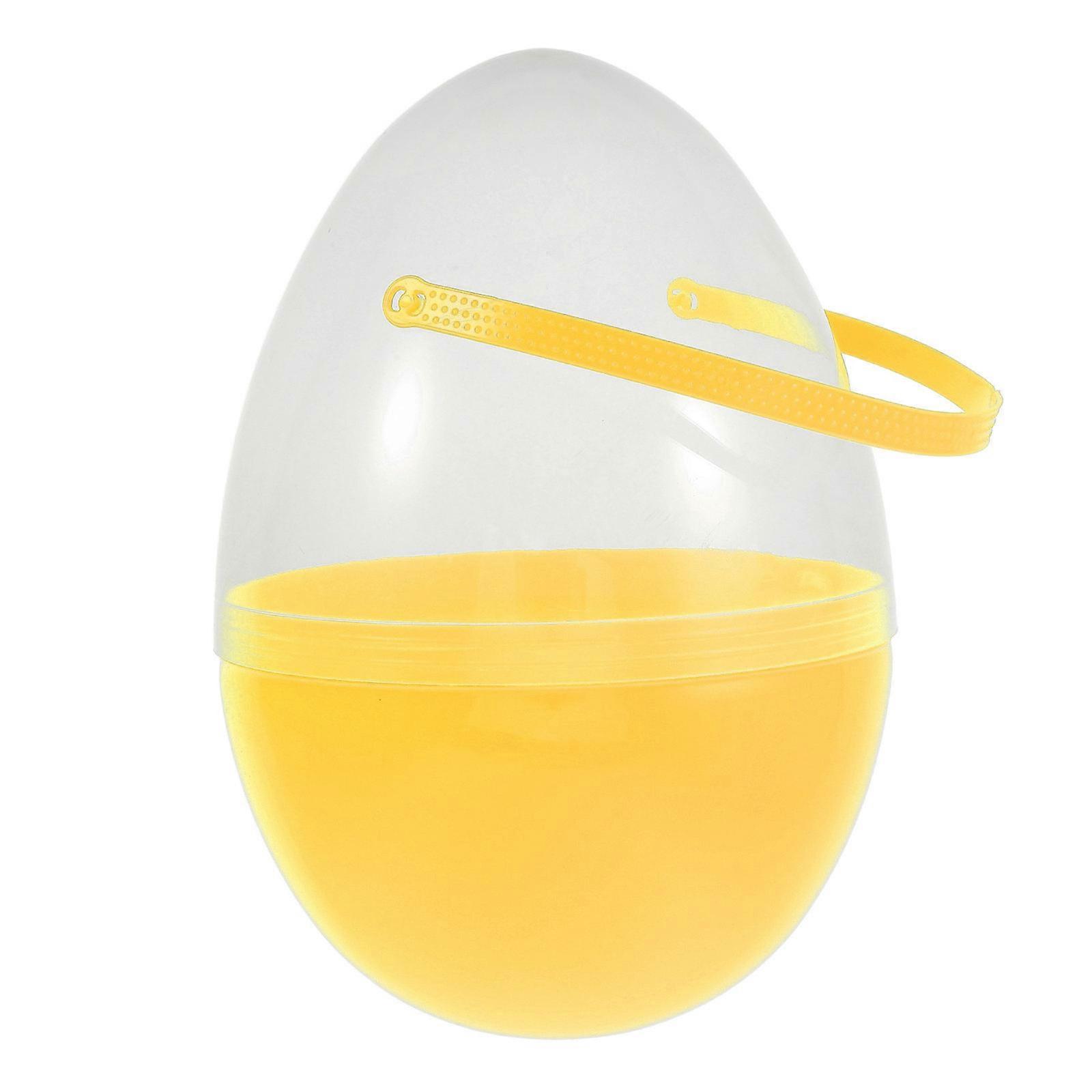 Large Plastic Eggs Yellow Color For Festive Occasions Decorative Storage Egg Baskets Reusable Containers 25.00X17.50X17.50Cm 1Pcs