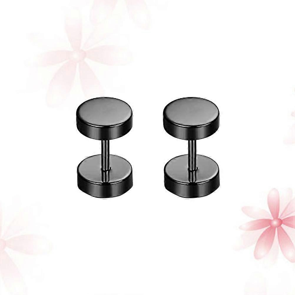 重要な機会のためのステンレス鋼のイヤリングダンベル形状男性女性直径0.6cmブラック1ペア