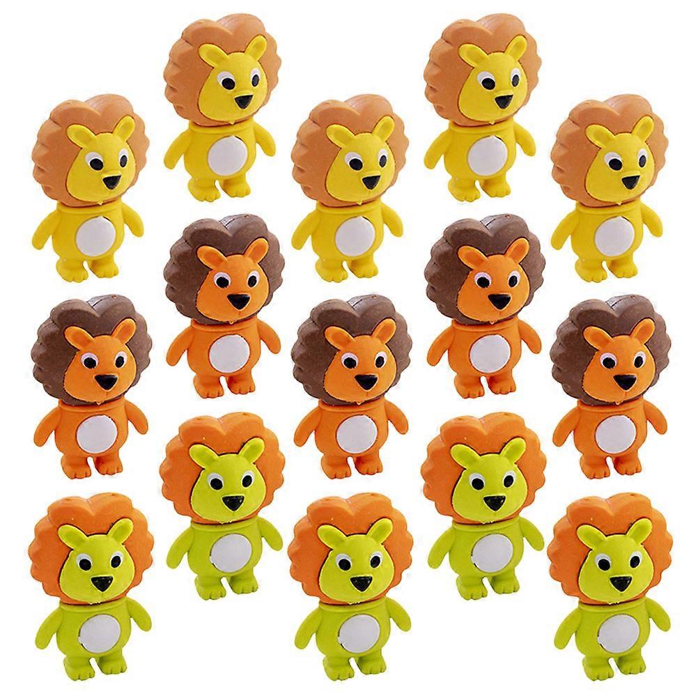 Cute Lion Shaped Erasers Assorted Use Erasing Pencil Marks 48Pcs