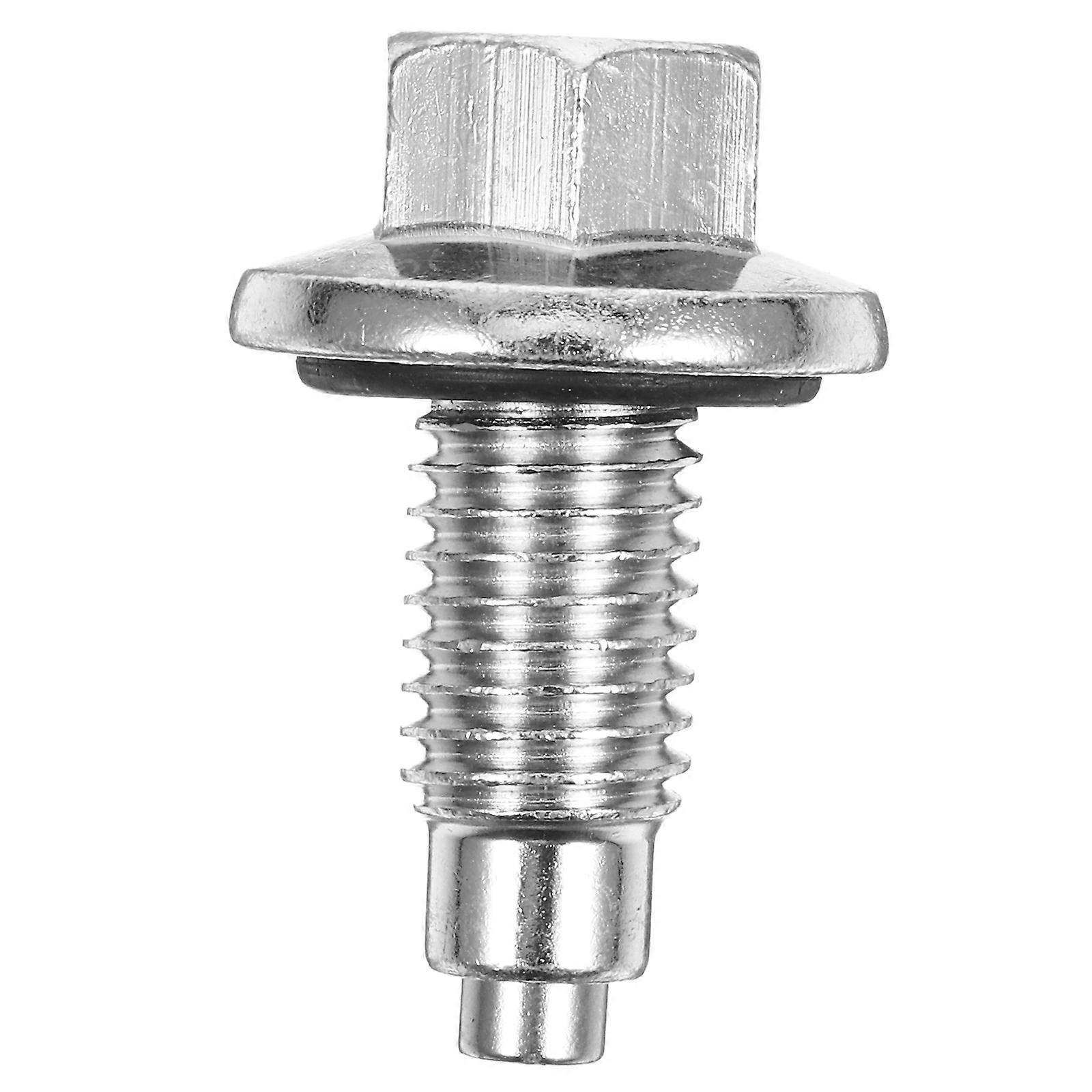 Oil Drain Plug Magnetic Engine Oil Drain Plug Car Accessory Cylindrical Shape Silver 1Set