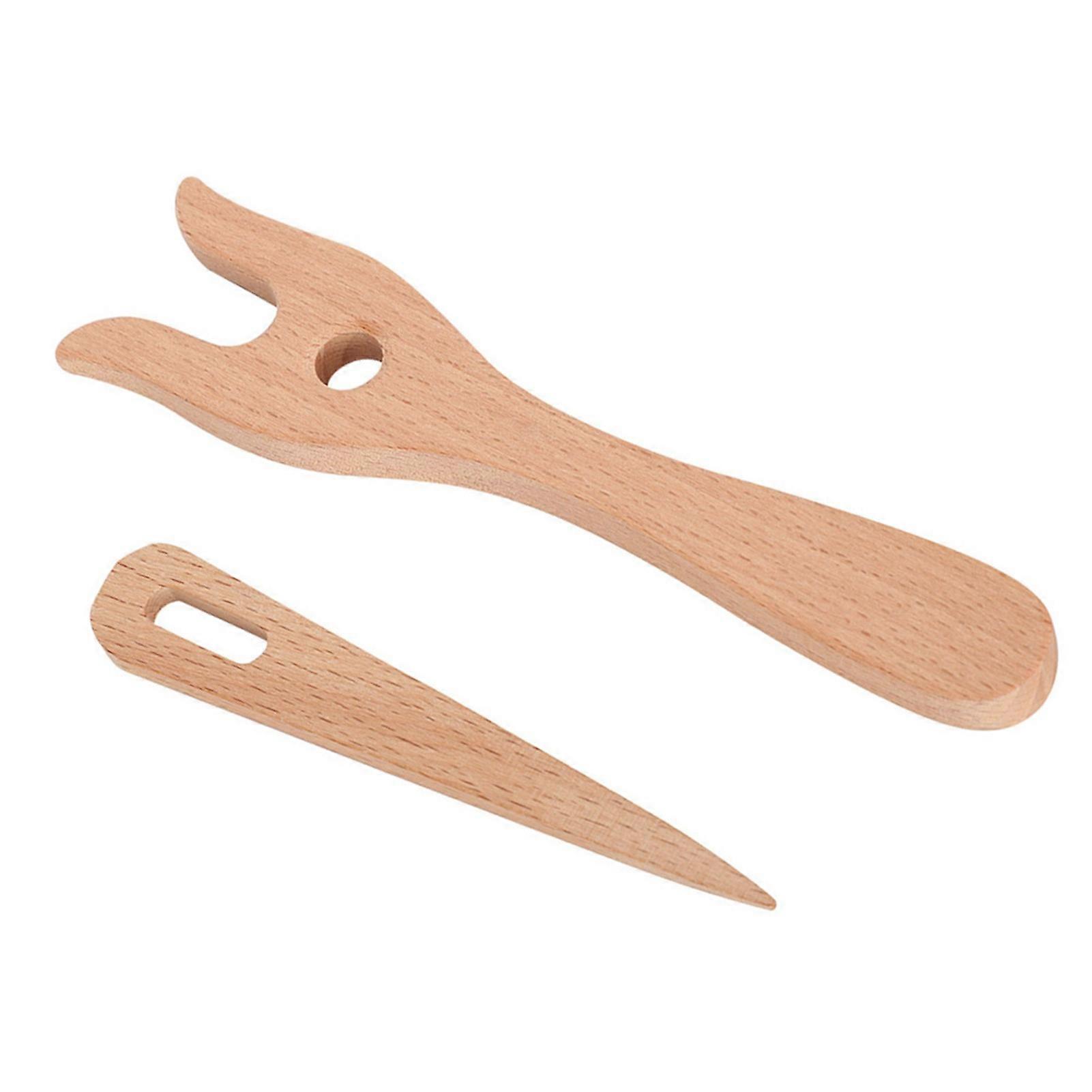 Wooden Fork Type Knitting Tools DIY Weaving Tools for Bracelets Necklaces Braided Tools