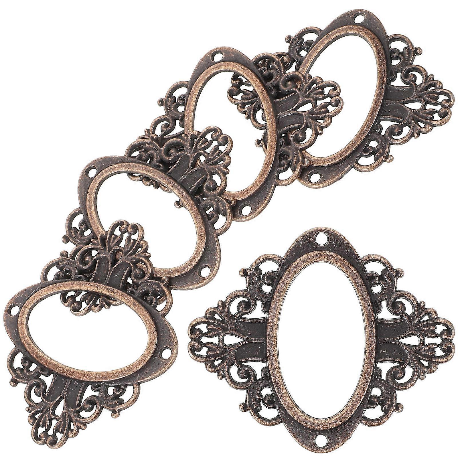 Label Frame Holder Office Home Rectangular Shape Cabinet Label Frame Storage Zinc Alloy Dark Brown 5Pcs