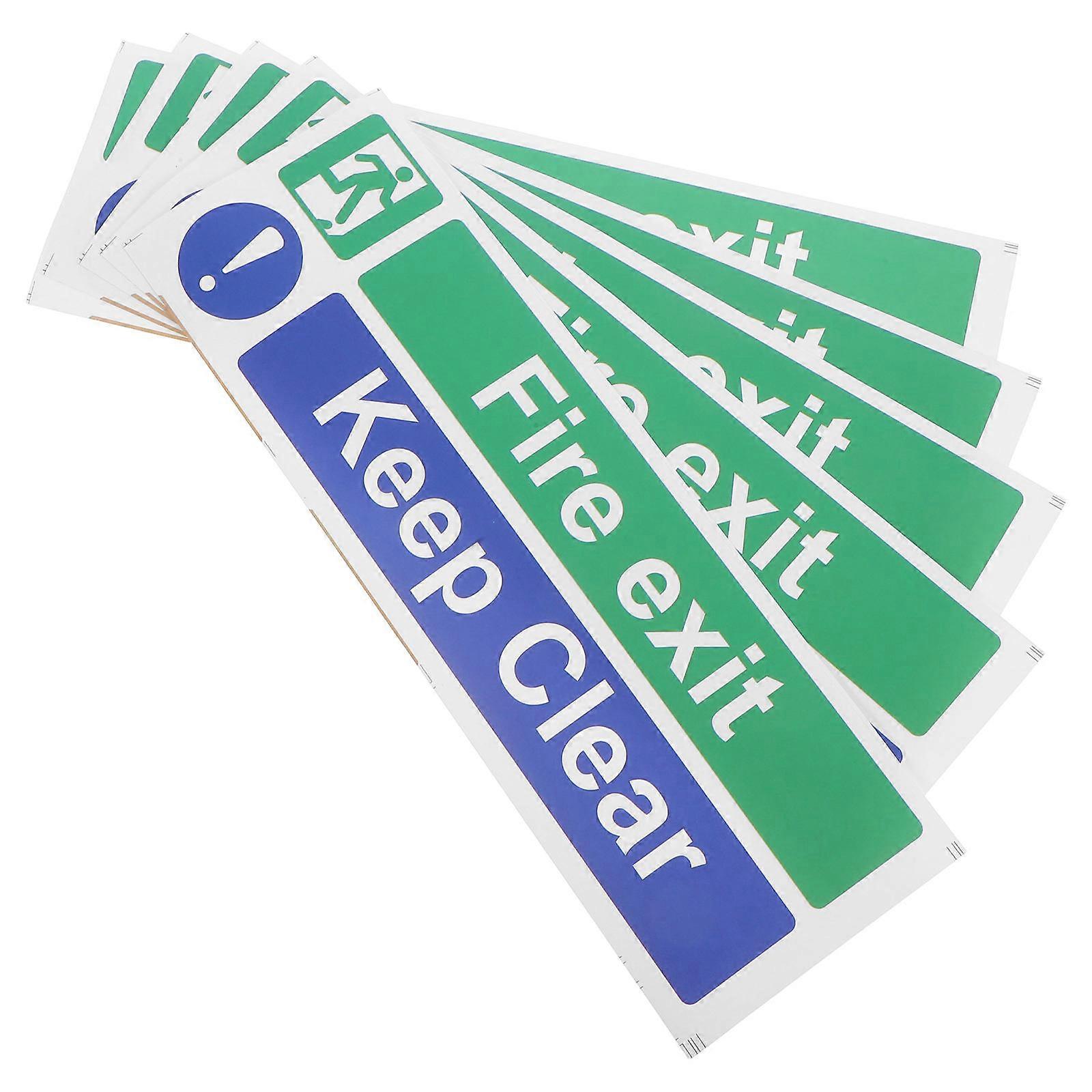 5pcs Do Not Obstruct Door Signs Fire Exit Keep Clear Stickers Self Adhesive Safety Labels for Office, Mall, School Emergency Exit Warning
