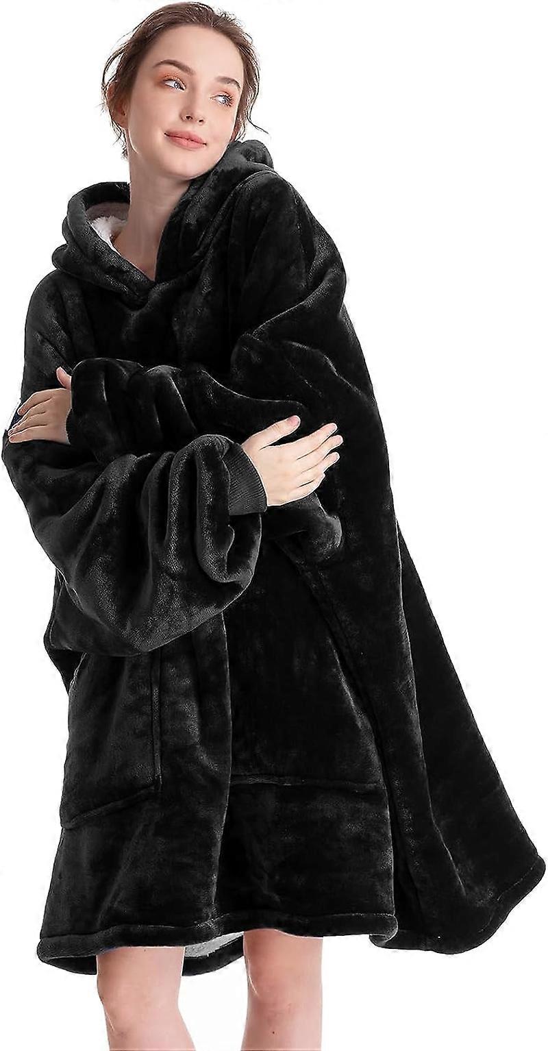 Oversized Wearable Blanket Sherpa Fleece Hoodie Comfortable Soft Warm Throw