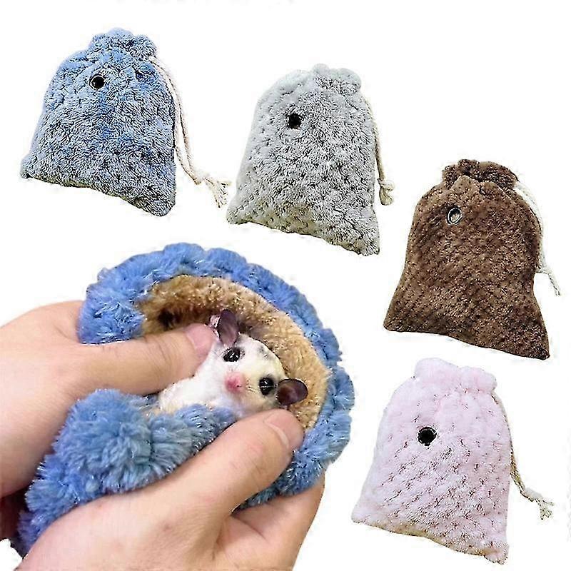 Portable Mini Drawstring Bag for Small Animals, Warm and Soft Beds and Houses for Rodent Cages, Suitable for Guinea Pigs and Hamsters Access