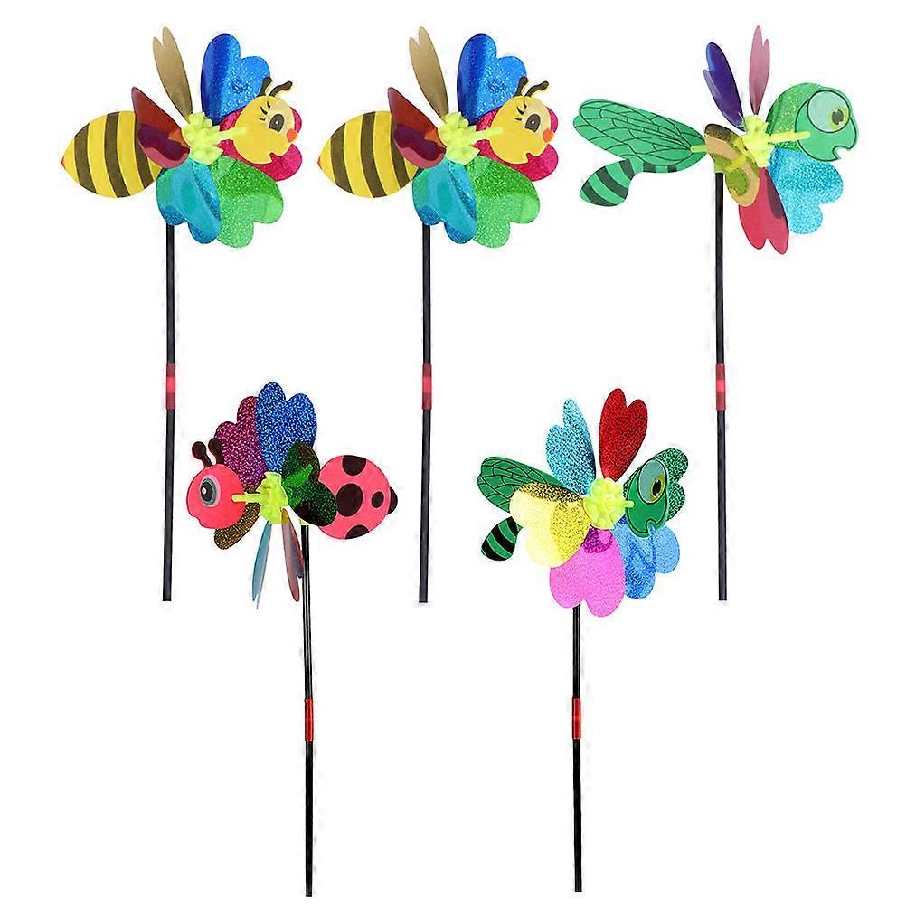 Colorful Bee Windmill Set – Adorable Outdoor Garden Decoration for Parties and