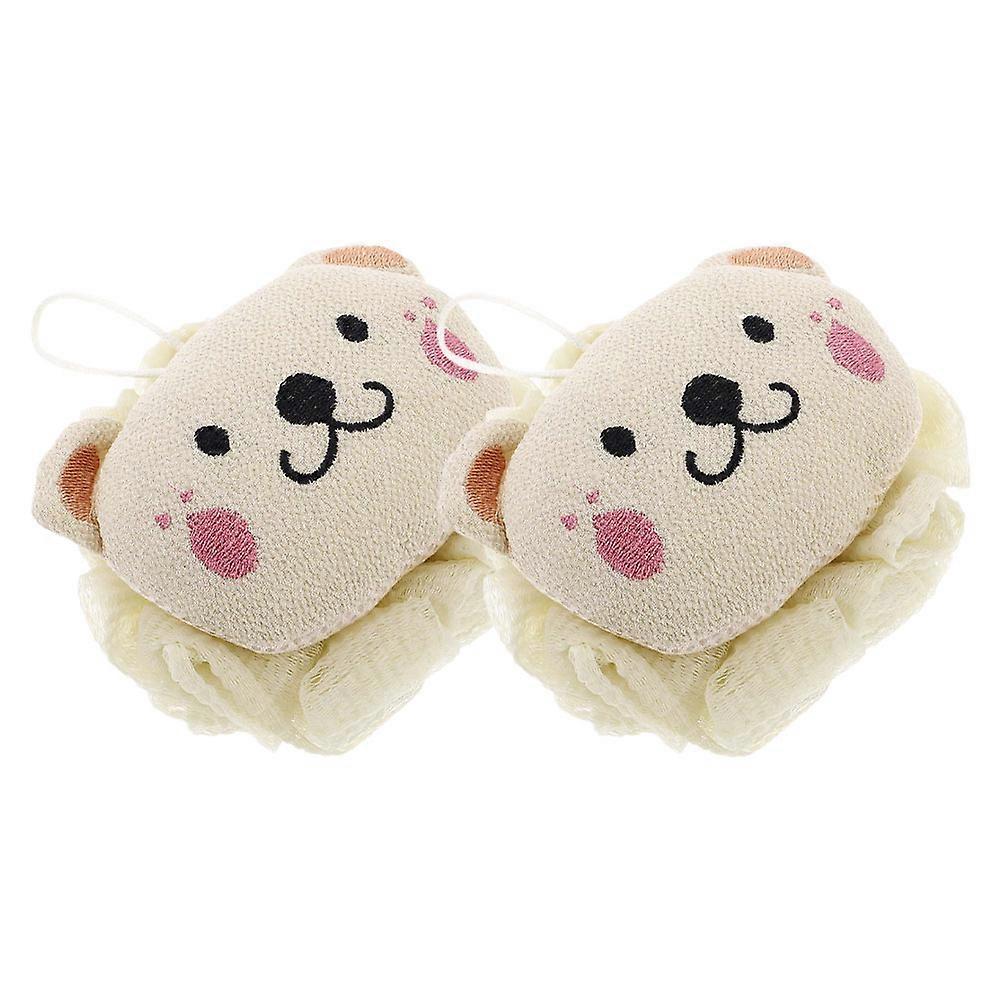 Bath Puff Toddler Loofah For Bathing Large Size 4.3X4.3X2.4in 2Pcs