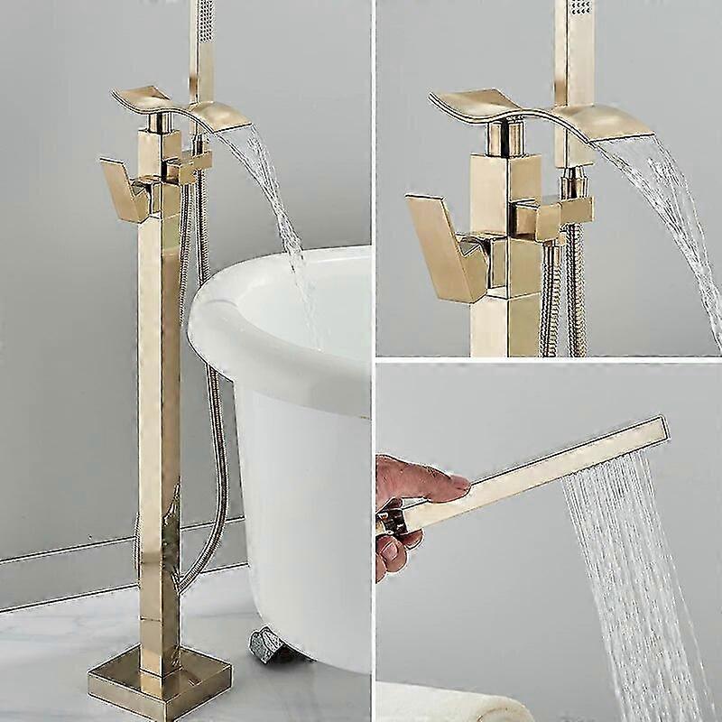Rubinetto della vasca da bagno a cascata Rubinetti dell'acqua calda fredda Miscelatori in ottone con doccetta