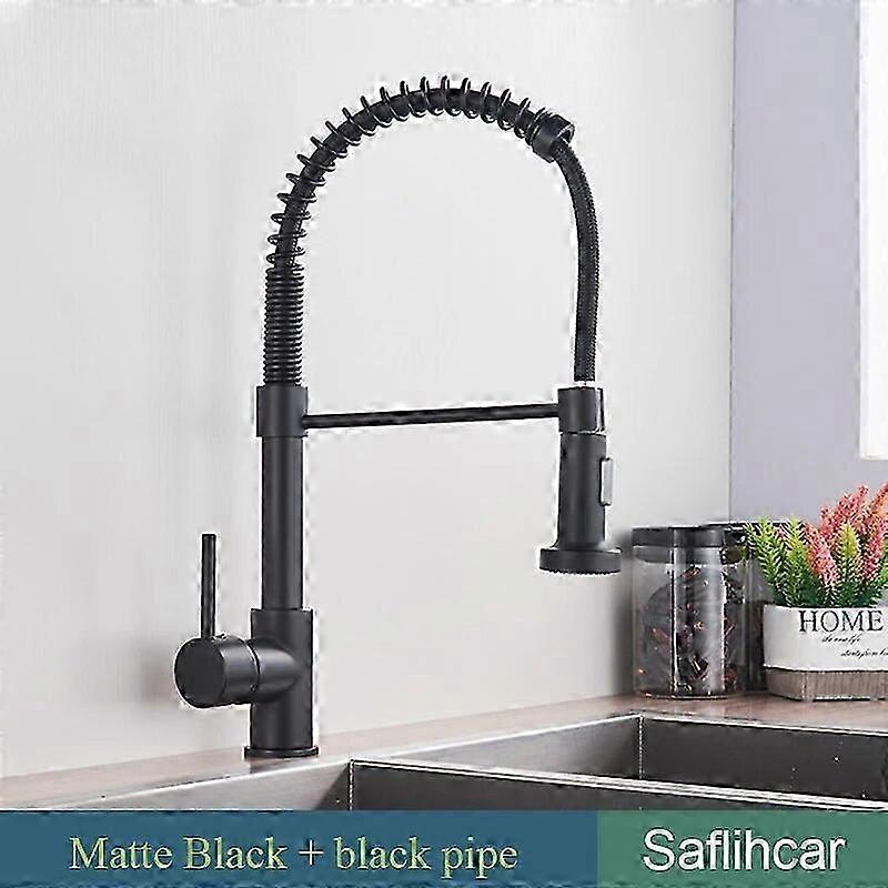 Gray Kitchen Faucet Spring Pull-out Hot Cold Mixer with Stream/Spray Mode