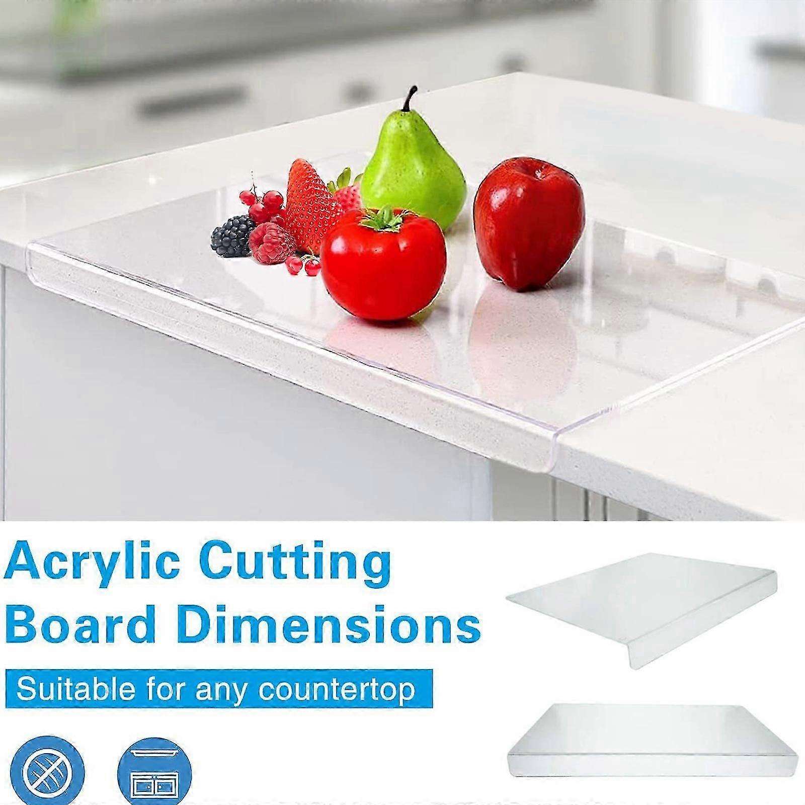 Acrylic Cutting Board for Kitchen Countertop, Transparent Cutting Board With Edges, Countertop Protector, Home And Restaurant