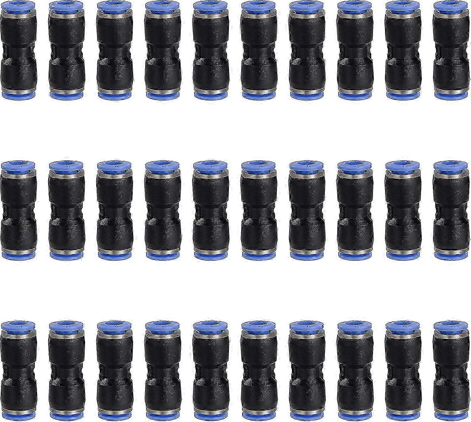 Pack Of 30 6 Mm Pneumatic Connector Push In Quick Coupling Fittings 6 Mm To 6 Mm