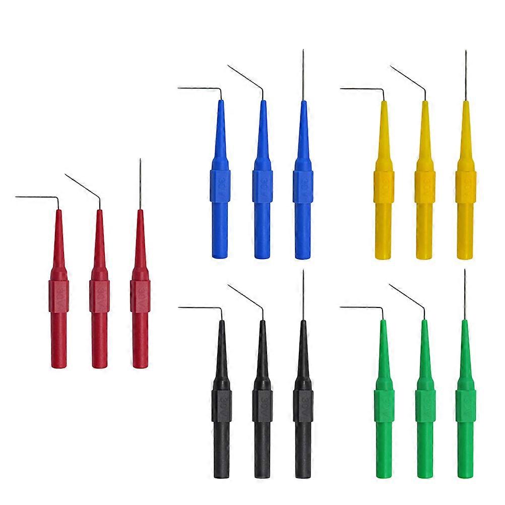 Probe Test Leads 15Pcs One Set Portable 0.7mm Test 90° 135° For Auto Vehicle Students