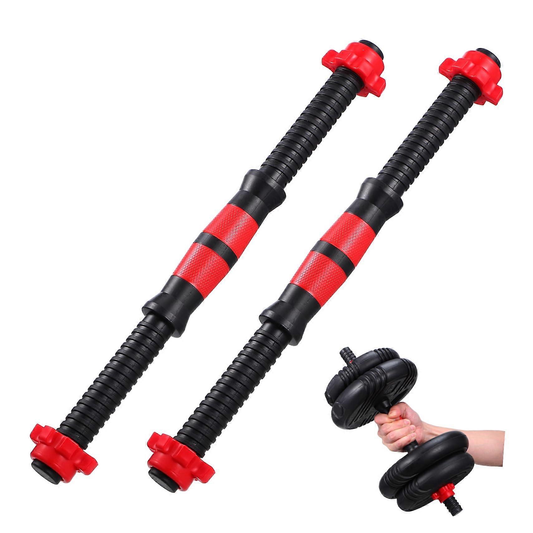 Pack of 2 Dumbbell Bars with Spinlock Collars, Adjustable Weight Plates for Shoulder and Abdominal Training