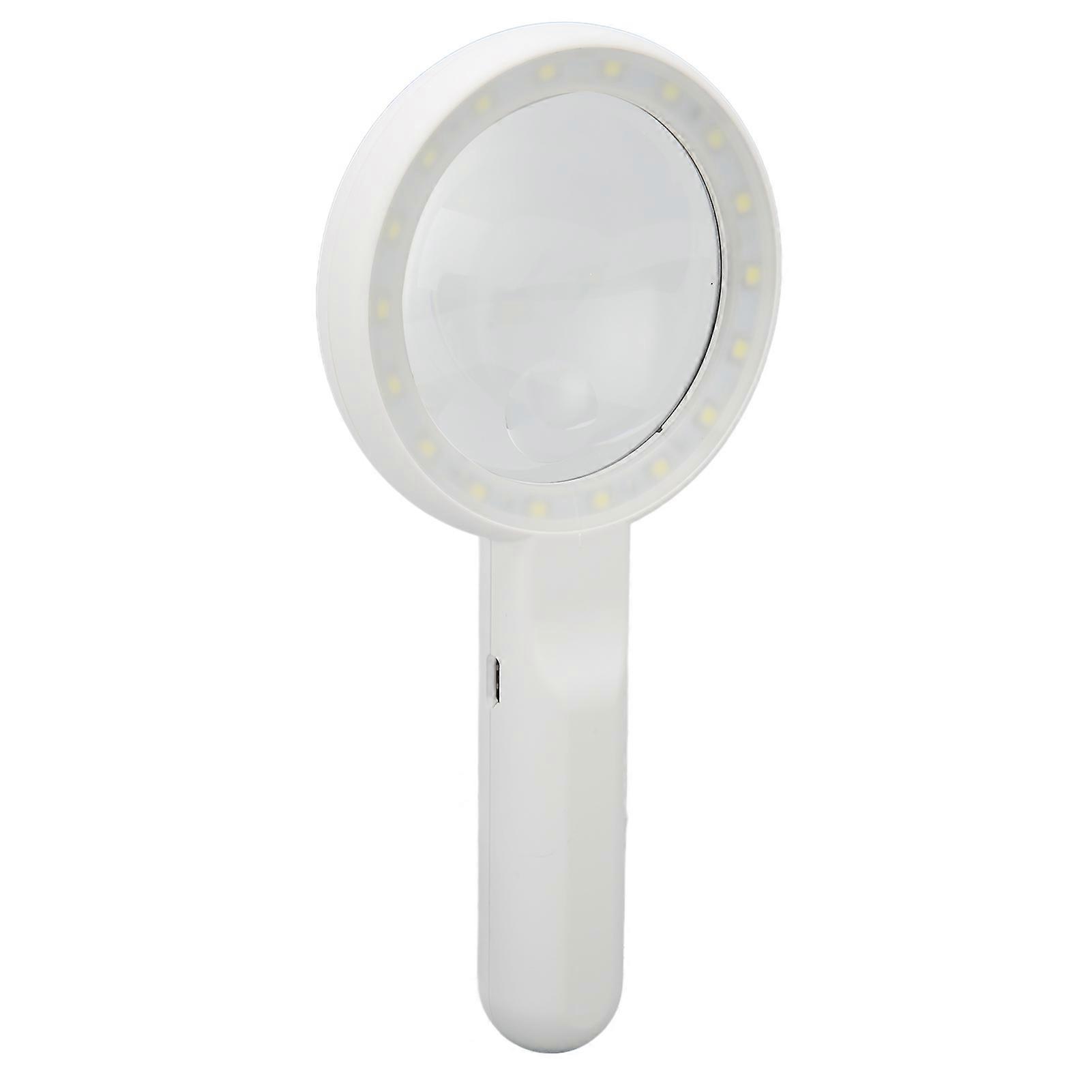 Magnifying Glass 5X 12X Handheld Magnifier with 18pcs LED for Reading Inspection 