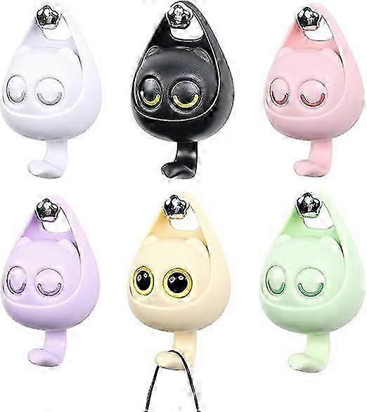 Cat Hooks Self-Adhesive Wall Hooks, Heavy Duty Cute Colourful Wall Decorative Hooks, No Drilling Hooks for Hats, Hats, Backpacks, Key Holder