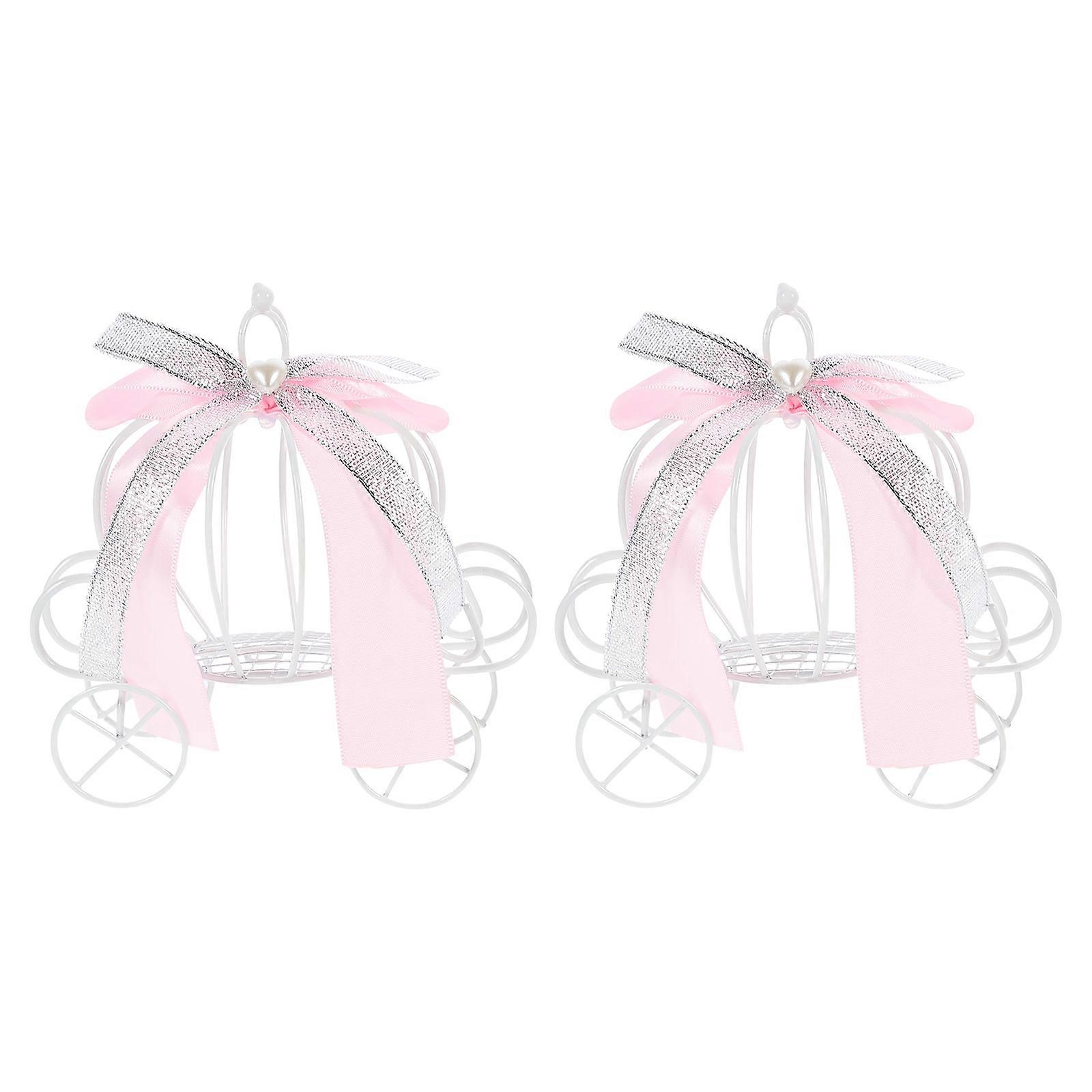 Pink Lovely Candy Box for Storage Use Iron Gift Boxes for Parties and Weddings 2pcs