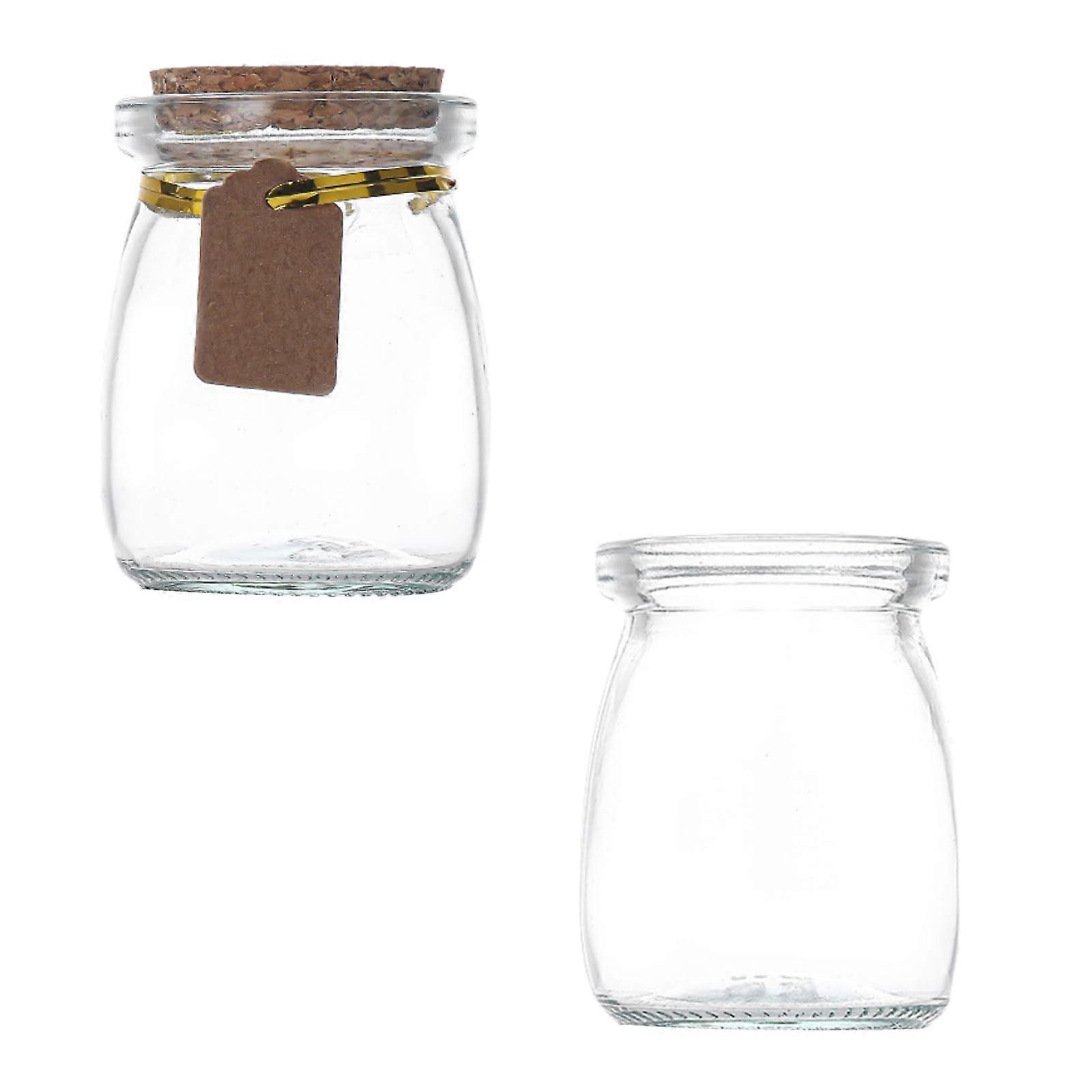 100ml Jars with Cork Lid, Set of 20 Small Glass Gift Bottles, Mini Glass Favor Jars