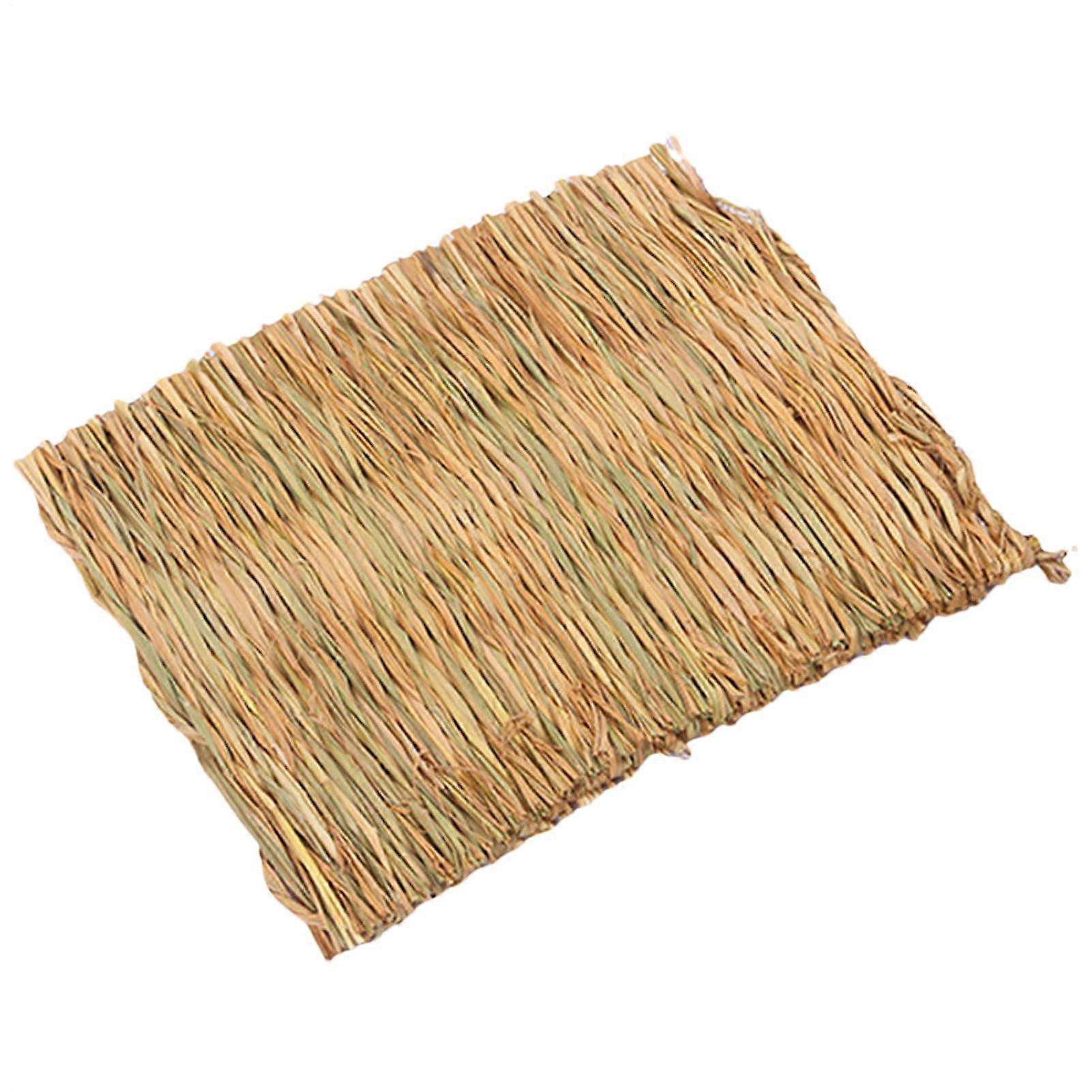 Grass Mat Braided Sleeping Nest Natural Grass Chew Toy Scratching Pad for Cats, Dogs, Pets, Resting Area, Large Straw Mat