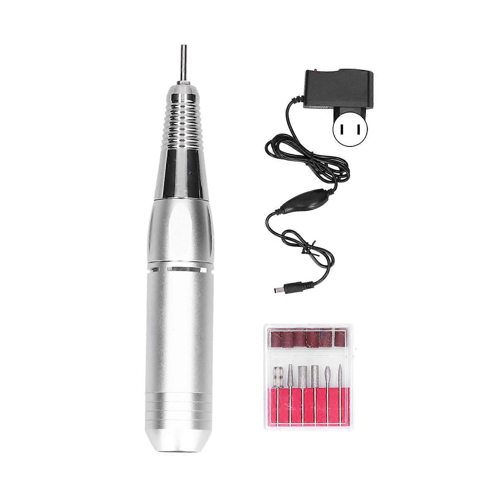 Electric Nail Drill File Machine Intelligent Speed Control Grinding Machine 180 Silver DC12V