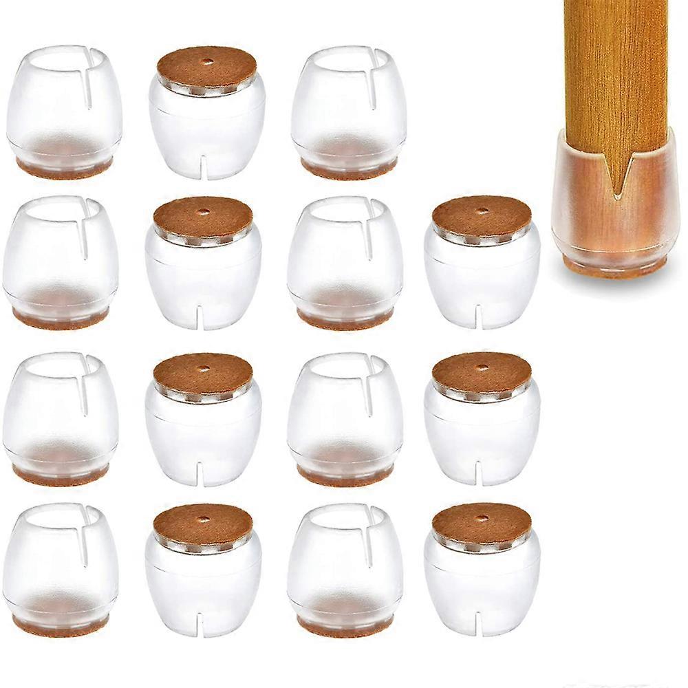 16Pcs Chair Leg Floor Protectors Silicone Soft Covers Pads with Glide Pads