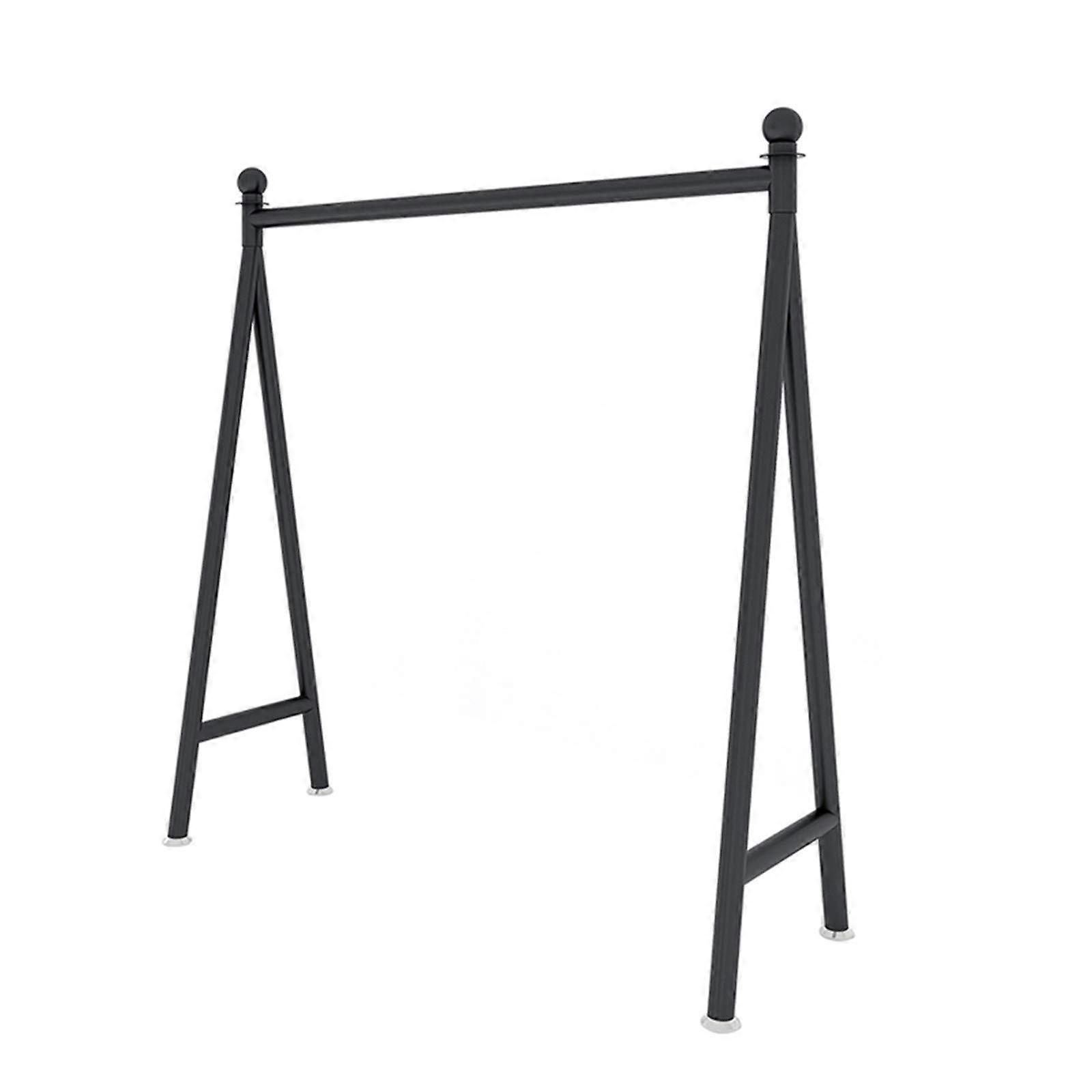 Floor to Ceiling Clothes Rail, Heavy Duty Coat Hanger for Jackets and Clothes Rails, Single Pole Clothes Airer for Balcony (Black, 150 x 120 cm)