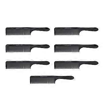 7pcs Hair Dressing Comb Professional Prevents Static Fine Tooth Carbon Fiber Hair Styling Comb for Salon Home BlackYMMR)