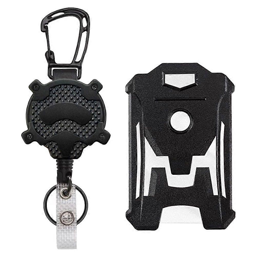 1 Set of Name Badge Holder ID Card Holder Hard Name Badge Holder Id Badge Holder with Retractable Badge Reel