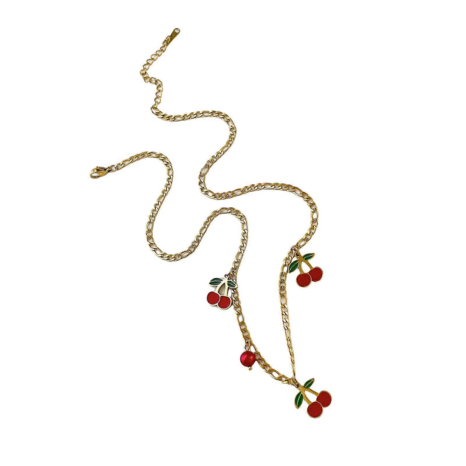 Stylish Versatile Fruit Inspired Charm Chain Customizable Length Comfortable For Everyday Outfits Multicolor